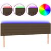 vidaXL Testiera LED marrone scuro 180x5x78/88 cm Tessuto