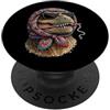 Vintage Retro Knitting Cute Lover Women T-Rex Dinosauro Tyrannosaurus Rex Dino Granny Square Crochet PopSockets PopGrip Adesivo