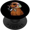 Vintage Retro Knitting Cute Lover Women Vizsla Dog Granny - Gomitolo quadrato per uncinetto, per amanti dell'uncinetto PopSockets PopGrip Adesivo