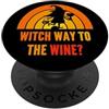 Spooky Halloween Party Trick Treat Costu Strega Via al Vino Divertente Halloween Detti Donna Donna PopSockets PopGrip Adesivo