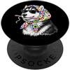 Vintage Retro Knitting Cute Lover Women Siberian Husky Dog Granny - Filato quadrato per uncinetto PopSockets PopGrip Adesivo