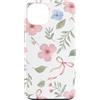 Floral Aesthetic Flower Botanical Gifts Custodia per iPhone 13 Carino Crema Rosa Floreale Fiocco Foglie Modello Vintage