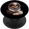 Vintage Retro Knitting Cute Lover Women Shakespeare Bard Letteratura Inglese Granny Square Crochet PopSockets PopGrip Adesivo