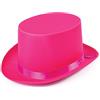 Bristol Novelty- Accessorio per la Testa, Cappello con Nastro di Raso, 1 Pezzo, Rosa, Taglia Unica, per Adulti Halloween Cilindro, Colore, BH499