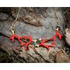 Collana Corto Arte Nuovo Smalto Ramo Da Corallo Rosso Vintage Stile QD16