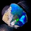 OPAL EMPIRE Opale Nero Grezzo Naturale Fire 10.5 Ct 14x14 mm 1pz Etiopia