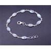 5.8 GM 925 Argento Sterling Naturale Arcobaleno Luna Gemma Bracciale Size 20.3cm