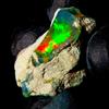 OPAL EMPIRE Ethiopian Fire Opal Grezzo Naturale Nero Opale Bi-Color, 11.5Ct 22x13 mm