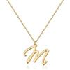 UMAGICBOX Collana con iniziale M in oro 18 carati - Gioiello personalizzato con lettera per donne, ciondolo artigianale in acciaio inossidabile, regalo per anniversario, compleanno, Natale, Festa della mamma