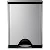 simplehuman CW1816 cestino rettangolare con pedale, pattumiera da cucina, acciaio inox spazzolato, 50 L