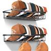 KEETDY Appendiabiti in metallo per cappelli da baseball, organizer da parete per 20 cappelli, 2 confezioni da 2 pezzi, nero