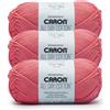 Caron All Day Cotton - Confezione da 3 gomitoli di cotone mercerizzato al 100% da 99,8 g, colore anguria