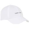 Tommy Jeans Tjm Linear Logo cap YBR Coperchio, Bianco, Taglia Unica Uomo