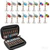 Frogetu Esche Artificiali Spinning 16 Pezzi Trota Cucchiaini 3,5 g Multicolore Spoon Trout con Borsa Portatile per Pesca alla Trota, Persico e Salmerini in Acqua Dolce e Salata
