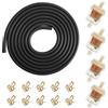 KQDRAVINE Filtro Benzina Moto con 4 Filtri e 10 Fascette Stringitubo, Tubo Benzina 3 mm per Ciclomotori, Motociclette, Scooter, Tosaerba e Automobili