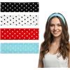 Matwsec 4 fasce per capelli per capelli Polka Dot Fascia elastica per capelli da donna, per sport e donne, antiscivolo, per tutti i giorni, styling, fascia elastica per le donne, accessori per capelli yoga
