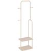 5 five simply smart 5Five - Appendiabiti LINY beige in metallo e legno - Barra singola - 45x31x164 cm - Organizzazione armadio, accessorio per abbigliamento