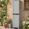 Dmora - Armadio da esterno Namur, Mobile multiuso, Armadio per lavanderia, Armadietto outdoor, 100% Made in Italy, Grigio chiaro, 50x39h172 cm