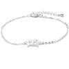 LUXENTER Bracciale Alphabet finitura argento - Lettera B, Talla única, Metallo, Senza pietra preziosa