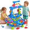 Beeoecm Tavolo Acqua Bambini, Tavolo Sabbia e Acqua a 4 Livelli con Accessori per Sabbiera, Grande Tavolo d'Acqua per Giardino, Spiaggia ed Estate, Giocattolo d'Acqua per Bambini dai 3 Anni