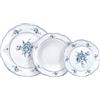 TOGNANA - Servizio di piatti Heritage Florals Blu in Porcellana Linea Cappettata - set 18 pezzi