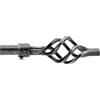 CARILLO HOME - Bastone tenda nero silver terminale Spirale Linea Oro - Estensibile da 110 a 200 cm