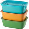 GUZZINI - Set 3 Contenitori Rettangolari Ermetici Everfresh con Coperchio Multicolor