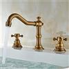 AIBOTY Accessori per bagno Rubinetto per lavabo da bagno in ottone anticato, due maniglie per rubinetteria a tre fori, accessori hardware Uso familiare