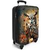 NoBoringSuitcases.com Valigia Bagaglio a Mano, Valigia, Trolley, Trolley Bagaglio a Mano, Valigie, Trolley 55x40x20, Trolley Cabina, Trolley Bagaglio a Mano 55x40x20 cm (Gufo - Rosso-arancione)