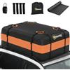 Outsunny Portabagagli da Tetto 425 Litri Impermeabile, Borsa da Tetto Auto con 8 Cinghie Rinforzate, Tappetino Antiscivolo e Ganci per Porte, Adatto a Tutti i Veicoli con o senza Barre, Arancione