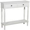 DRW Consolle Mobile Tavolo di Ingresso con 2 cassetti in Legno Bianco Rotto 90 x 28 x 81 cm, Medidas: 90x28x81cm