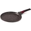 Baumalu - Crepiera Granito Pro Ceramica - Ghisa di alluminio - Tutti i fuochi tra cui induzione - Interno rivestito in ceramica Fusion Pro effetto pietra senza PFOA e PFAS - Manico rimovibile - Ø28 cm