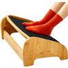 HUANUO Poggiapiedi Scrivania Bambù, Poggiapiedi Ergonomico con 4 Opzioni di Altezza e Angoli Regolabili, Superficie Massaggio Ciottoli, Antiscivolo per Migliorare Postura, Casa e Ufficio