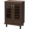 Iris Ohyama, Armadio in vetro/credenza con cassetti e ripiani/armadio in legno/armadio con ante, Ripiano regolabile in altezza 3,2 cm, Sala da pranzo cucina, soggiorno - Cabinet - KBN-9390 - Marrone