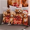 PETTI Artigiani Italiani - Coppia di Federe Cuscino 45x45 cm in Microfibra, Federe Natalizie, Cuscini Arredo di Natale Camera da Letto, Divano, Salotto, Set 2 Fodere Copricuscino, Federa Dog