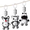 Aolso Giocattoli Sonaglio da Appendere,Giocattoli per Passeggino, Giochi per Bambini Ad Alto Contrasto, Forma Animale, Educativo di Peluche per Neonati Bambini da 0+ Mesi, Volpe