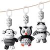 Aolso Giocattoli Sonaglio Da Appendere,Giocattoli Per Passeggino, Giochi Per Bambini Ad Alto Contrasto, Forma Animale, Educativo Di Peluche per Neonati Bambini da 0+ mesi, Gufo