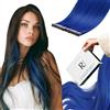 RUNATURE Extension Capelli Veri Biadesivo 35cm 10pcs 20g Blu Extension Capelli Invisibile #Blue