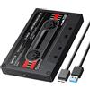 ORICO [Nastro Retrò] Case Hard Disk 2.5 Pollici USB 3.0 a SATA con UASP Custodia Disco Rigido Esterno per 7mm e 9,5 mm HDD SSD Max 6 TB,con Adesivi Fai da Te, Nero (2580U3-V1-BK)