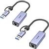BENFEI Adattatore Ethernet USB 1000 Mbps, 2 pezzi USB a RJ45 Gigabit Ethernet LAN, compatibile con MacBook Surface Pro Notebook PC con Windows 11/10/8.1/8/7/XP/Vista, Mac OS