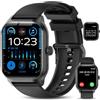 LAOYABB Smartwatch Uomo Donna con Chiamate Bluetooth, Orologio Fitness 2.01" con Contapassi, Cardiofrequenzimetro, Monitor Sonno, IP68 Smart Watch per Android iOS (Nero)