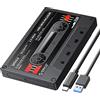 ORICO [Retrò Nastro] Case Hard Disk 2.5 Pollici USB 3.1 Tipo-C a SATA con UASP Custodia Disco Rigido Esterno per 7mm e 9,5 mm HDD SSD Max 6 TB,con Adesivi Fai da Te, Nero (2580C3-V1-BK)