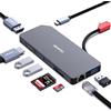 BENFEI Docking Station USB-C Doppio Display, Hub USB C MST con HDMI DisplayPort 4K@60HZ/3*USBA/1*USBC 10 Gbps+100 W PD/Lettore SD/TF/1*Ethernet 1000 Mbps, Compatibile con MacBook Pro/Air 2023 iMac