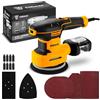 DEKOPRO 3-IN-1 Levigatrice Orbitale: Levigatrice Multifunzione 300W 13000RPM, con 15 fogli di carta vetrata, 6 velocità e accessori per il lavoro del legno