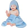 Aolso Accappatoio Neonato, 80x80cm Crêpe Asciugamani Con Cappuccio Per Bambini, Accappatoio Neonato con Cappuccio Extra Morbido e Super Assorbente per Neonati e Bambini 0-3 Anni-Blu