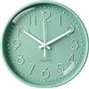 Aolso Orologio da Parete Silenzioso Senza ticchettio, Orologio da Parete Rotondo Alimentato a Batteria, Design Moderno Decorativo al Quarzo per Interni, Cucina, Ufficio (Verde, 8 Pollici)