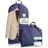 Bruce.® Borsa Porta Abiti da Viaggio 100 x 60cm, Custodia Abiti con Cerniera Antitarme, Copriabiti da Armadio Antipolvere 120 GSM, Porta Abito da Viaggio Uomo e Donna - Blu Navy