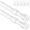 GDEVKHN 2 Pezzi Bacchette Tende a Molla Asta Telescopica Doccia non è Necessario Forare con Staffa per Armadio Libreria Bagno （30-45cm,Bianco)
