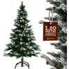 CASARIA® Albero di Natale Finto Verde con Neve 180 cm 810 Punte Incl. Base in Metallo Abete PVC Artificiale Innevato