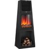 tectake® Caminetto elettrico, 45 x 120 x 35 cm, Camino Elettrico da pavimento, 2 livelli di calore 900/1800 W, termostato, effetto fiamma fuoco finto 3D, riscaldamento regolabile, Stufa Elettrica